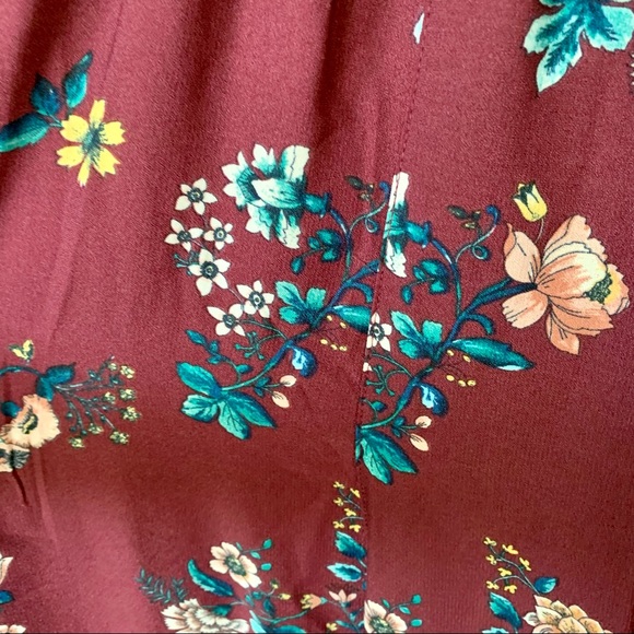 Floral/Burgundy Jumpsuit - Picture 4 of 4